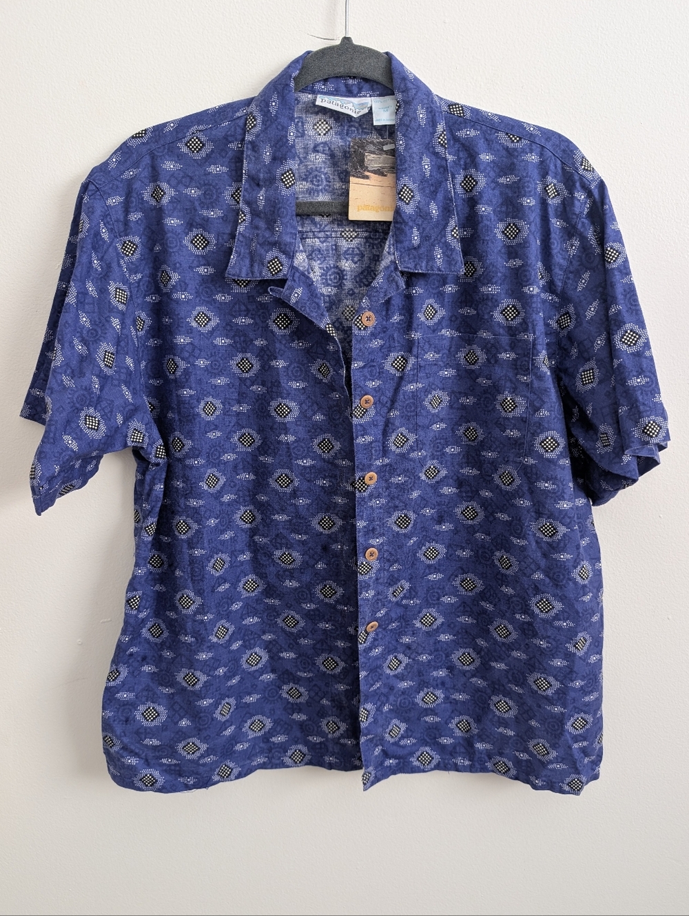 Vintage 1991 Patagonia Cotton Geometric Button Up Shirt Women’s M